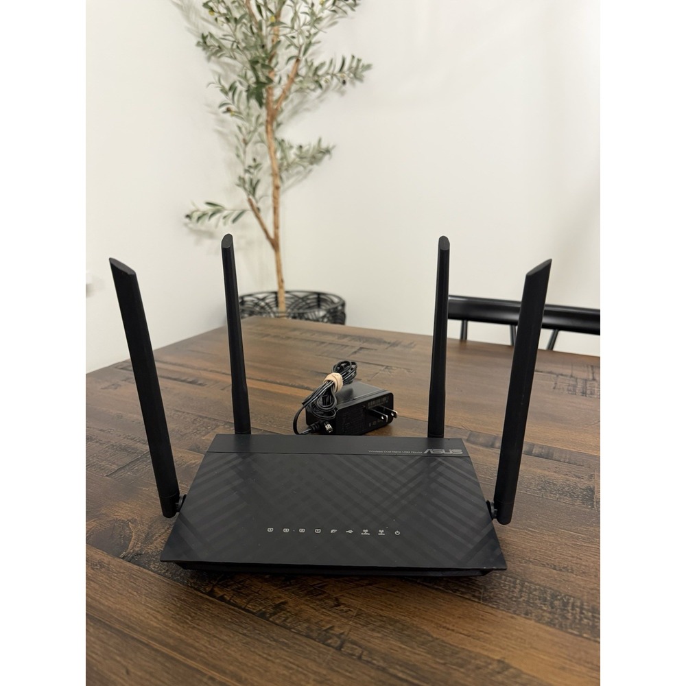 FCC Compliant ASUS RT-AC 1200 WiFi Router, with Power Cord Included, Black